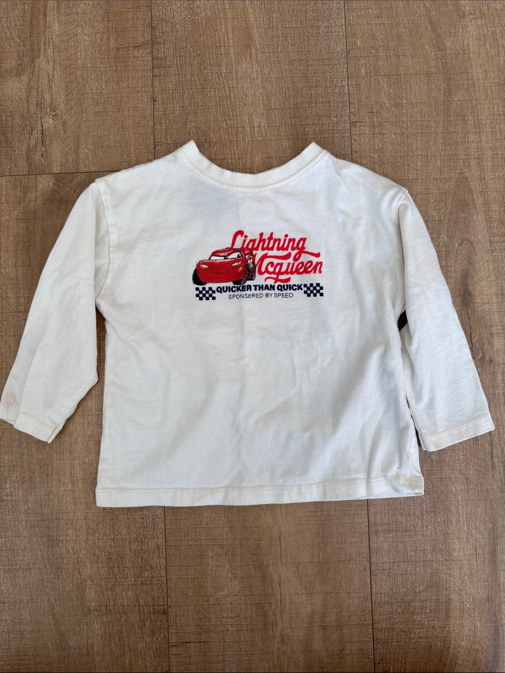 Zara lightning McQueen White Kids Long-Sleeve Tee